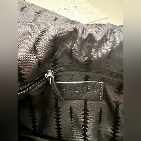 NWOT Thacker New York Snake Print Shoulder Bag - Black and Orange - Picture 8 of 15